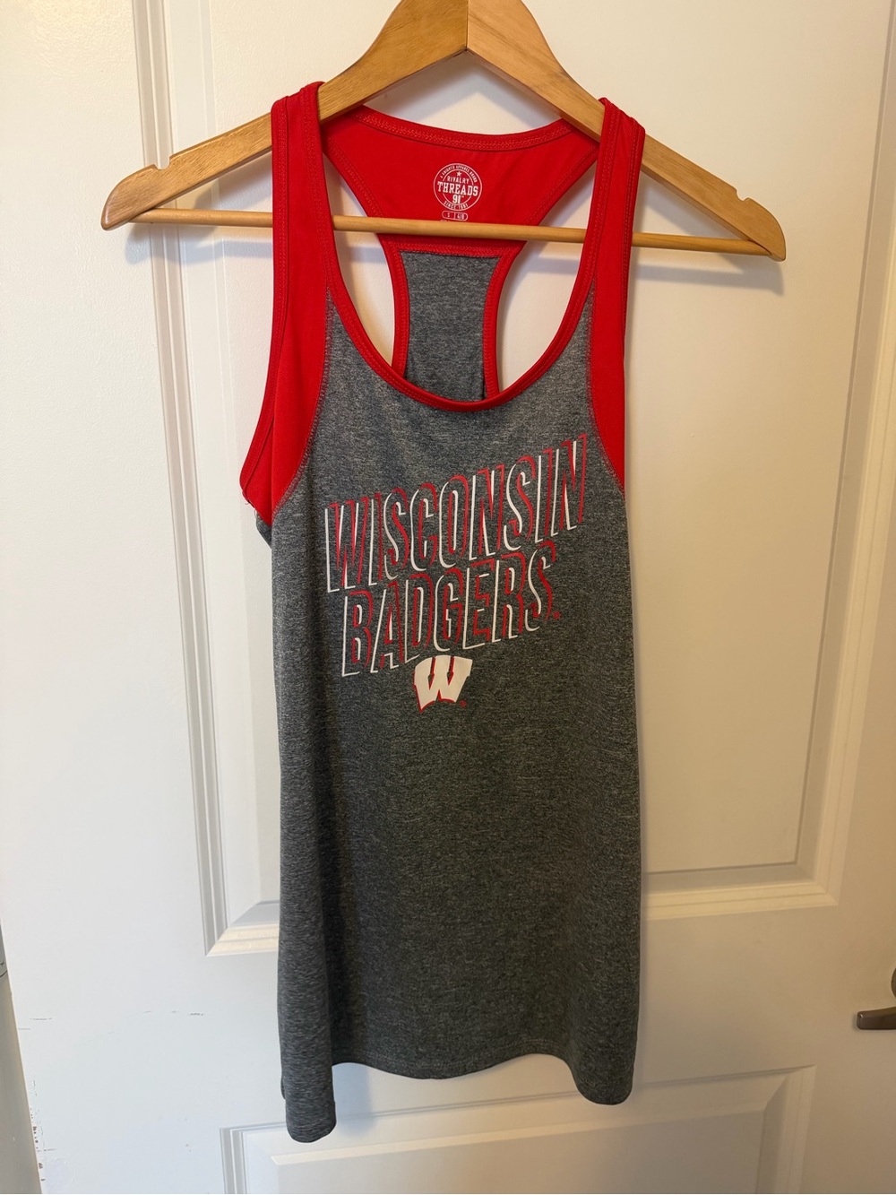 Rivalry Threads Gray and Red Wisconsin Badgers Racerback Tank